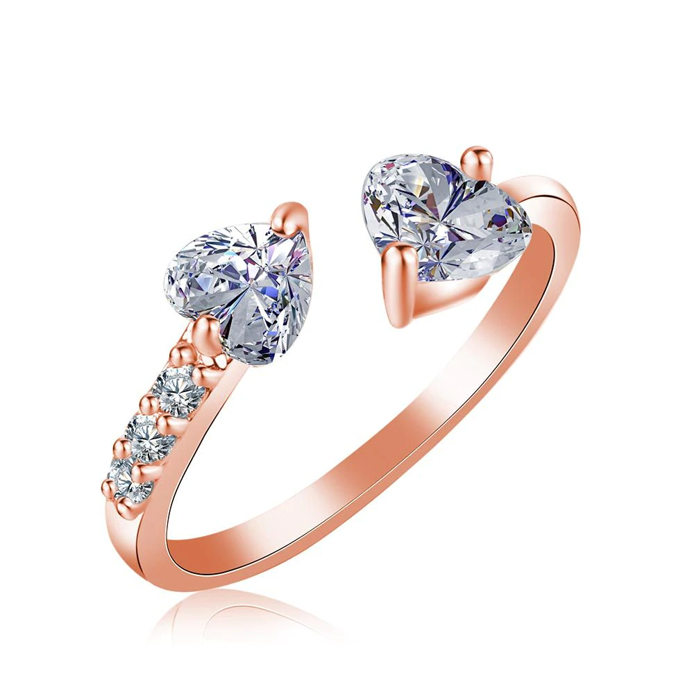 Ring med Cubic Zirconia och i 18K Roséguldplätering