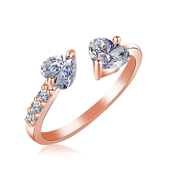 Ring med Cubic Zirconia och i 18K Roséguldplätering