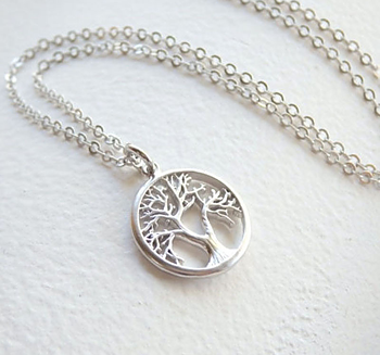 Halsband "Livets träd" i 925 Sterling Silverplätering
