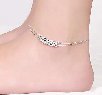 Ankelkedja "Silverpearls" med Silverpläterad kedja