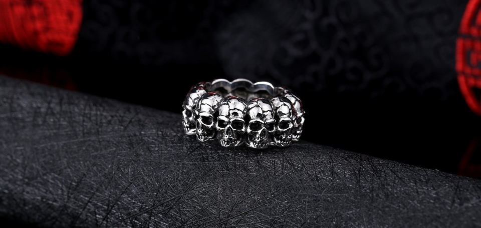 Ring "Skull"  i Rostfritt stål - 5