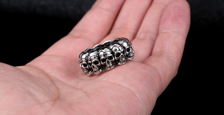 Ring "Skull"  i Rostfritt stål - 7