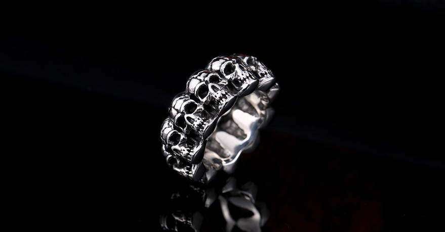 Ring "Skull"  i Rostfritt stål - 6