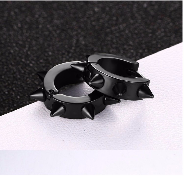 Örhänge "Black Thorn" i Rostfritt stål -Unisex - 3