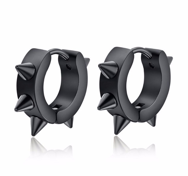 Örhänge "Black Thorn" i Rostfritt stål -Unisex