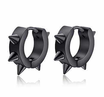 Örhänge "Black Thorn" i Rostfritt stål -Unisex