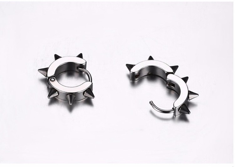 Örhänge "Silver Thorn" i Rostfritt stål -Unisex - 2