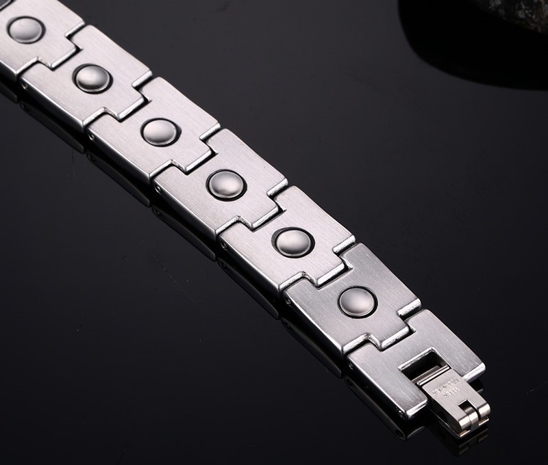Magnetarmband i rostfritt stål och med 18 K guldplätering - 5