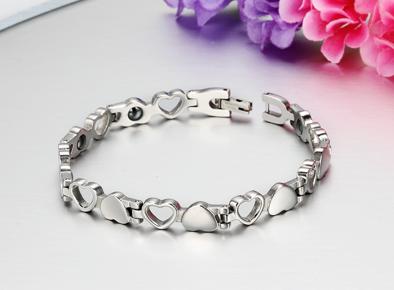 Magnetarmband "Hearts" i rostfritt stål - 2