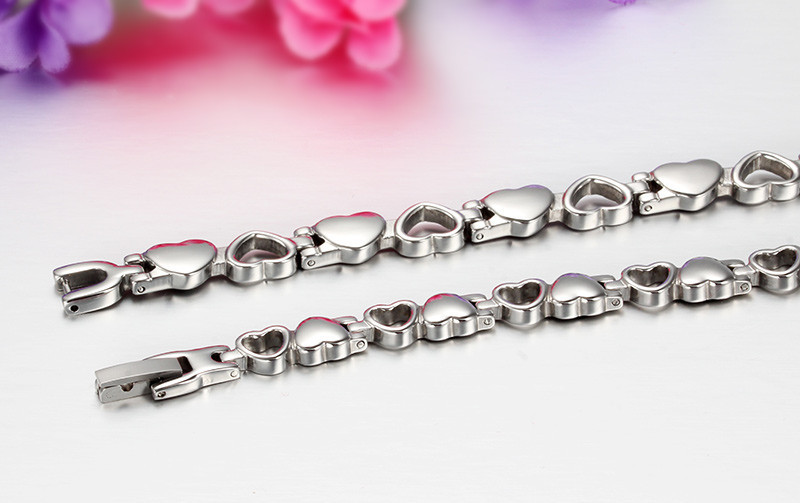 Magnetarmband "Hearts" i rostfritt stål - 3
