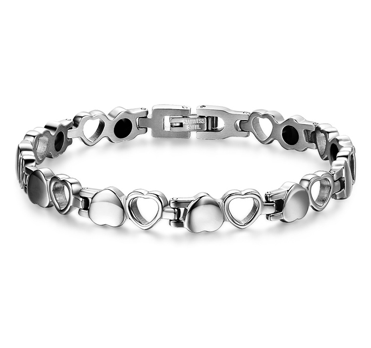 Magnetarmband "Hearts" i rostfritt stål