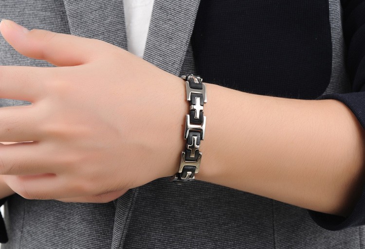 Armband i rostfritt stål och silikon - 5