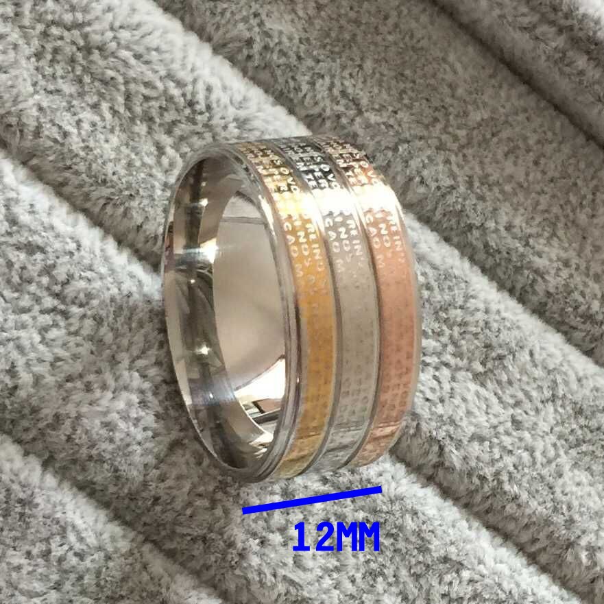 Ring "Padre Nuestro" i tre skikt med plätering -18K Roséguld, 18K Guld och Platinum - 2