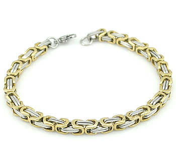 Kejsarlänk -Armband i rostfritt stål -Silver/Guld 5mm resp 8mm