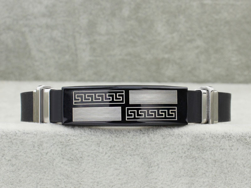 Armband i rostfritt stål och gummi - 4
