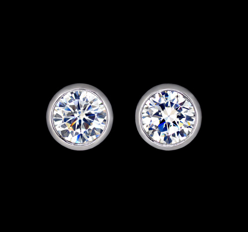 Örhängen "The Eye" med Cubic Zirconia Solitaire samt i platinumplätering