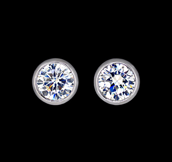 Örhängen "The Eye" med Cubic Zirconia Solitaire samt i platinumplätering