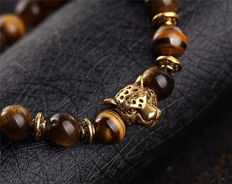 Armband "Buddha -Lion" -Brun/Guld - 2
