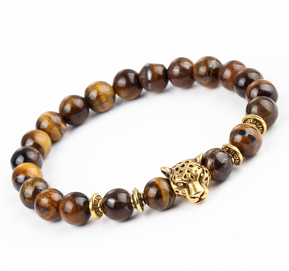 Armband "Buddha -Lion" -Brun/Guld