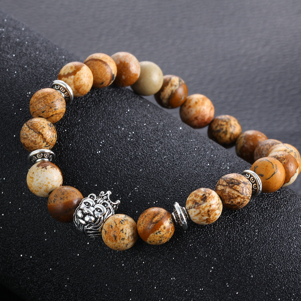 Armband "Buddha -Lion" -Brun/Silver - 2