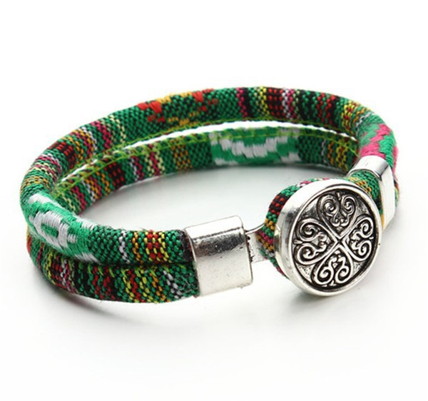Armband "Tibetan" i bomull -Grön