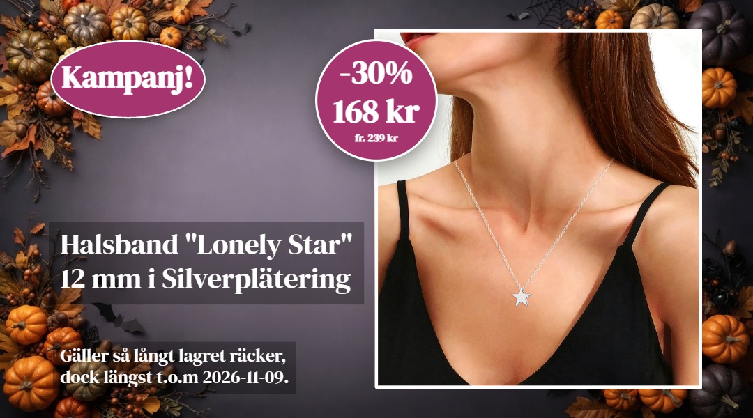 Halsband "Lonely Star" 12 mm i 925 Sterling Silverplätering