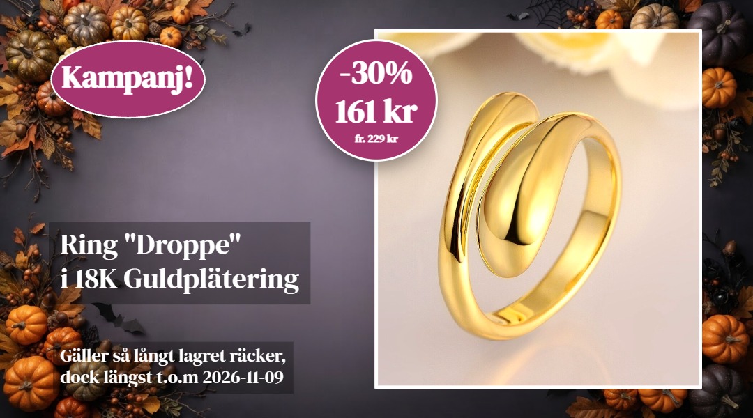 Ring "Droppe" i 18K Guldplätering