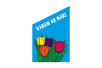 Våren är Här fasadflagga 40x60 cm