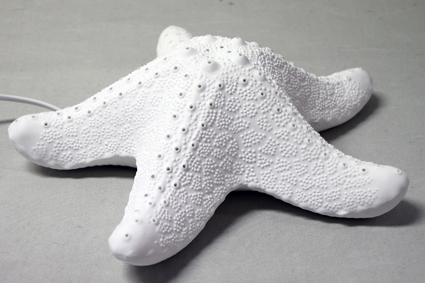 Starfish lamp in porcelain