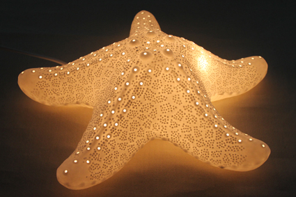 Starfish lamp in porcelain - 2