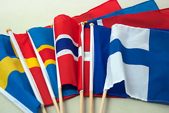 Handflagga Pinne Nation 30x45 cm