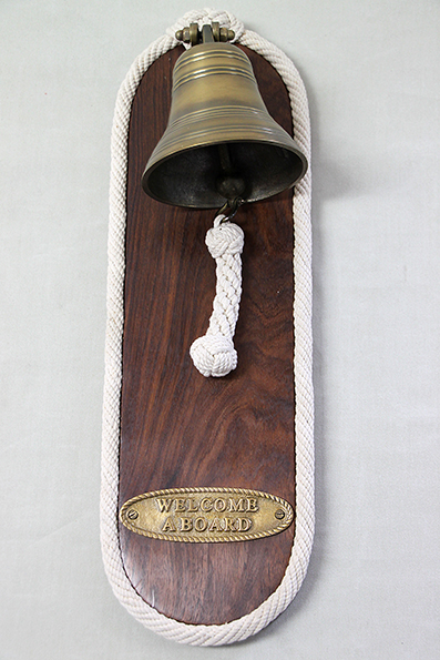 Ship's Clock on wooden plate 50x16 cm - 2