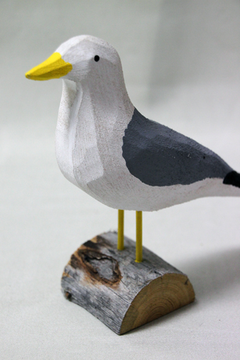 Gull in wood 16 cm - 2