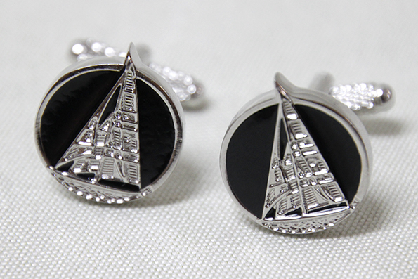 Sailboat cuff links 20 mm dia.
