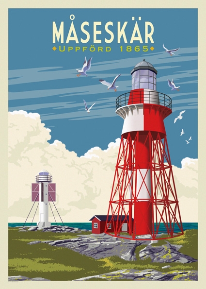 Måseskär Lighthouse poster 50x70 cm