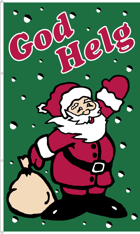 God Helg Tomte flagga - Stående - 2