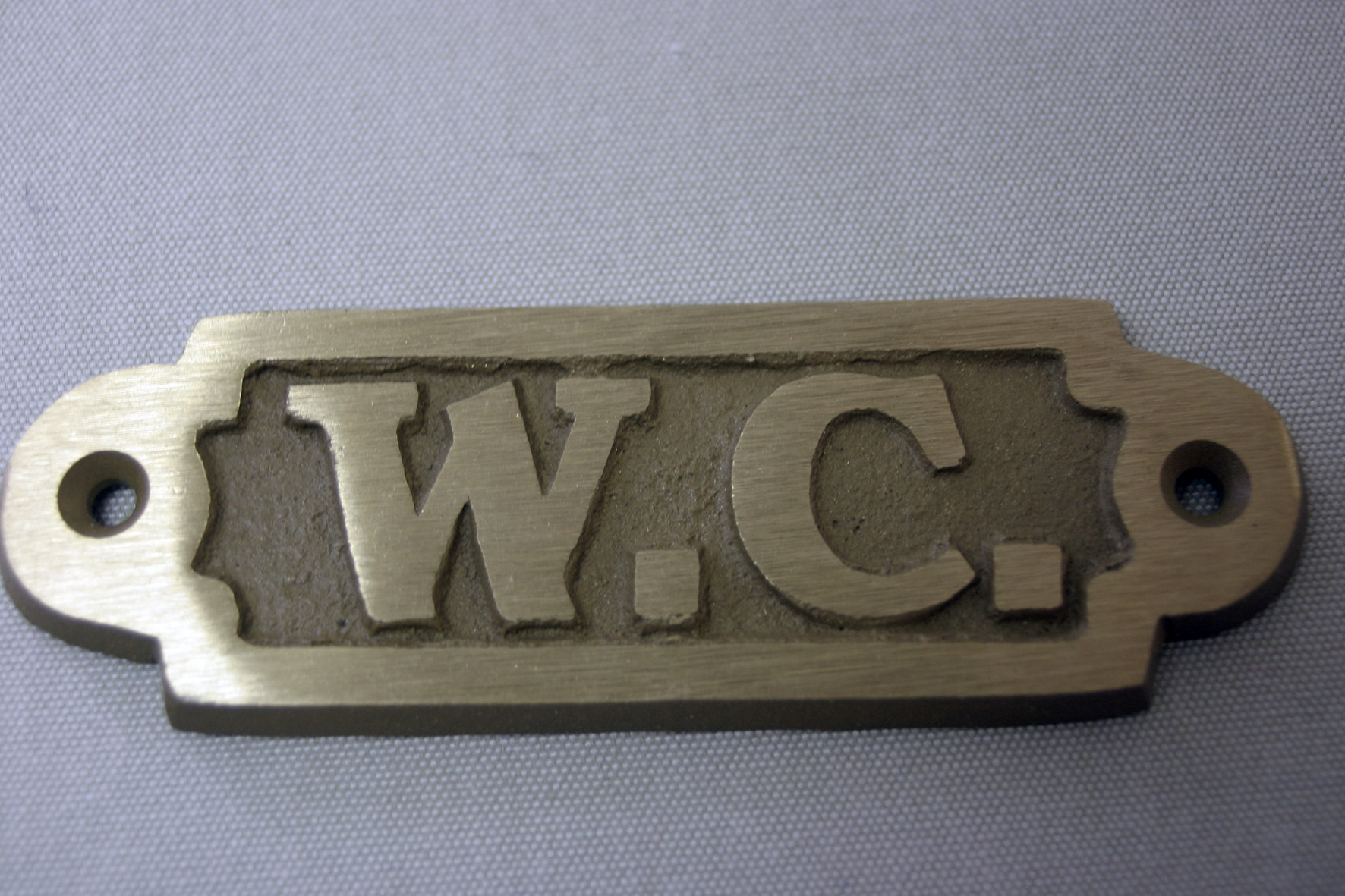 Mässingsskylt WC 10x3