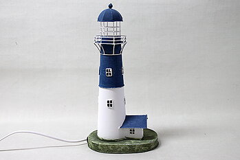 Fyrlampa Blå-Vit 35x18 cm