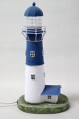 Fyrlampa Blå-Vit 35x18 cm