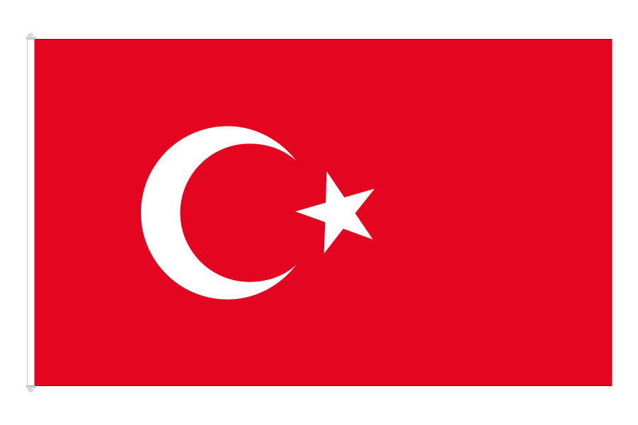 TURKISH SMALL FLAGS 30 x 45cm BANNER 18x12 in TURKEY FLAG 18'' x 12'' cords 