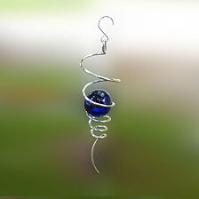 Spiral med glaskula Blue