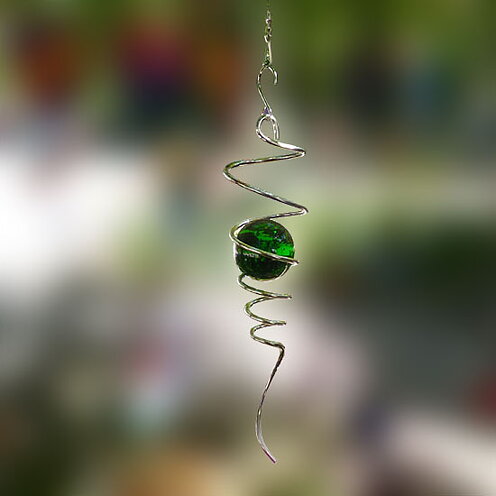 Spiral  med glaskula Green