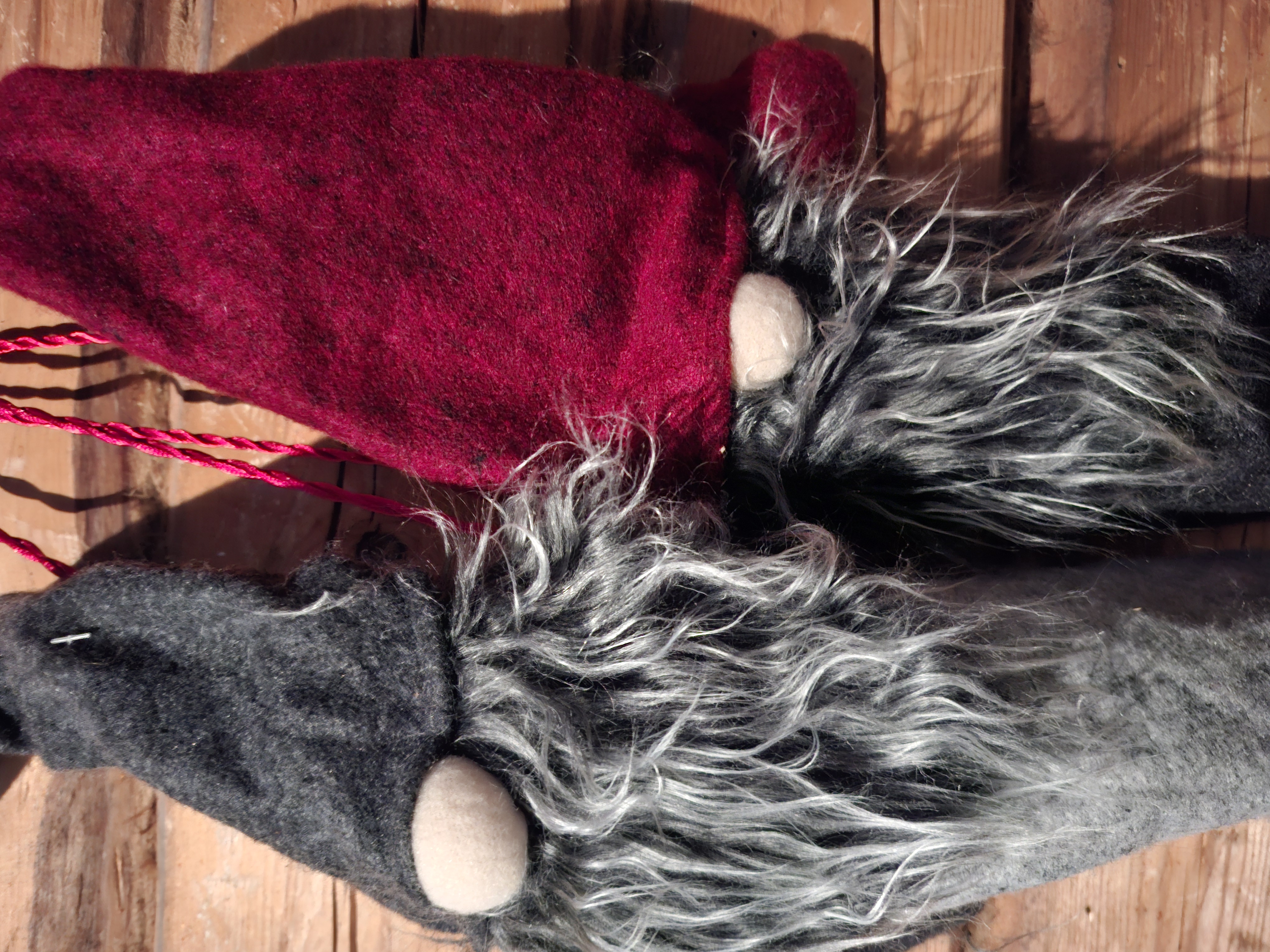 Flaskpåse -Tomte med grå luva - 2