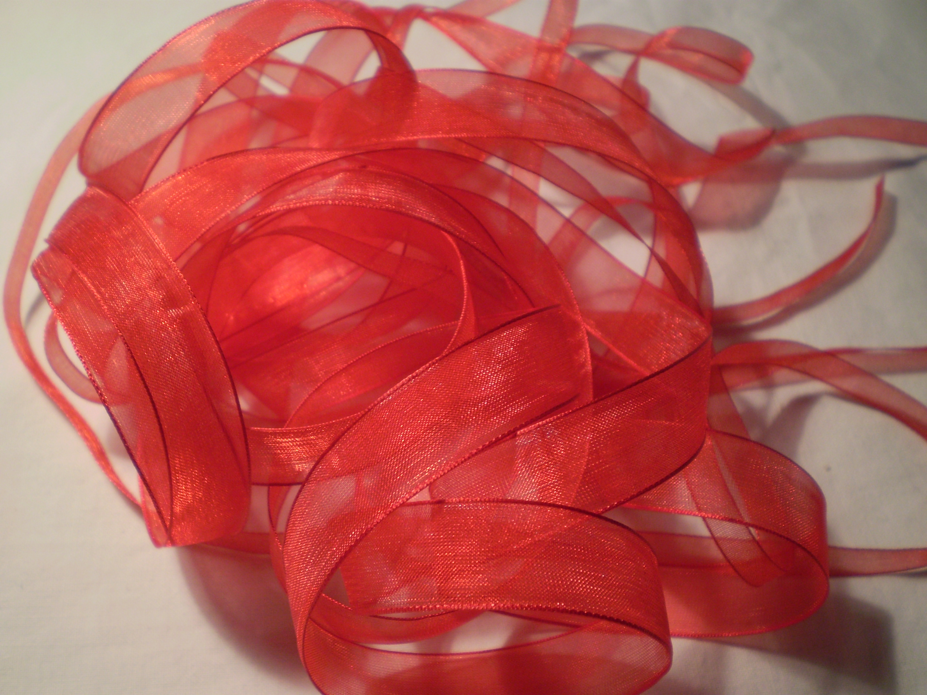 Organza 6mm -Röd