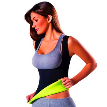 Thermo Neoprene Body Shaper Slimming Waist Trainer Yoga Vest - passar M/L (märkt XL)