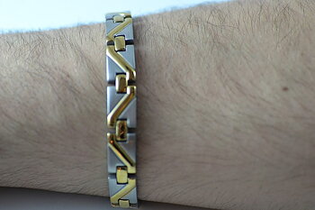 Magnetarmband + IR i borstat, rostfritt stål - Herr 