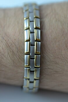 Magnetarmband i borstat, rostfritt stål - Herr 