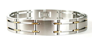Magnetarmband i borstat, rostfritt stål - Herr