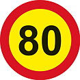 Hastighetsmärke 80 + 81 km/h