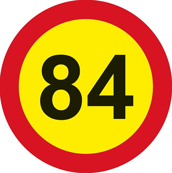 Hastighetsmärke 84 + 85 km/h